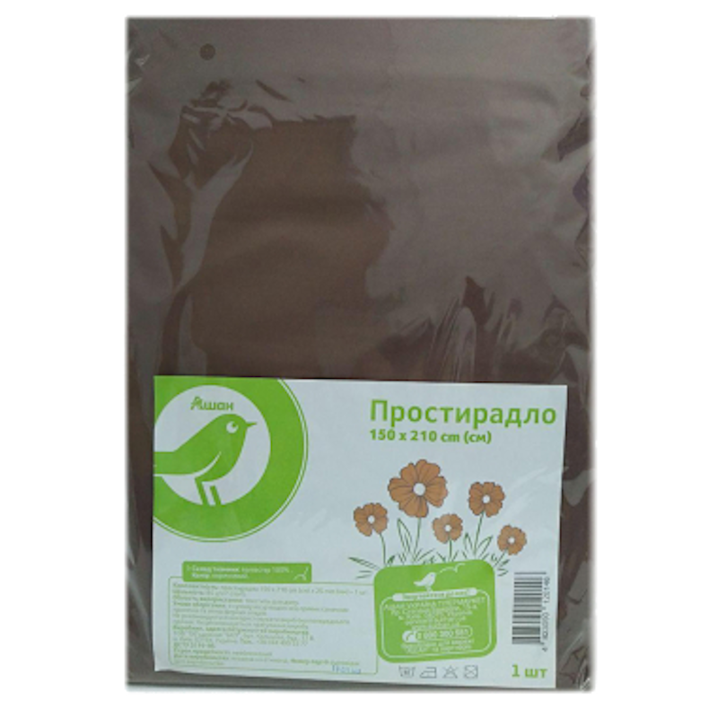 Простирадло АШАН 150х210см, поліестер, 85 гр/м2